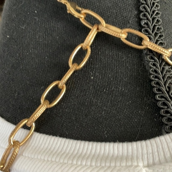 LONG VINTAGE MULTISTRAND CHUNKY CHAIN NECKLACE CERISE PINK STONA - Picture 5 of 5